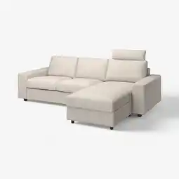 IKEA Vimle 3-seters sofa med sjeselong, med nakkestøtte med brede armlener/gunnared beige tilbud