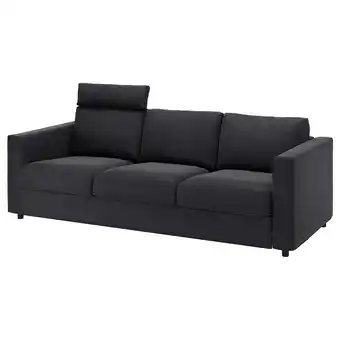 IKEA Vimle 3-seters sofa, med nakkestøtte/hillared antrasitt tilbud