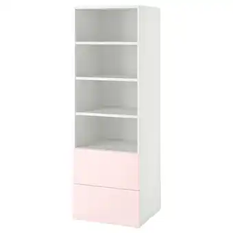 IKEA SmÅstad / platsa Bokhylle, hvit blekrosa/med 2 skuffer, 60x57x181 cm tilbud