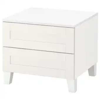 IKEA Platsa Kommode med 2 skuffer, hvit/sannidal hvit, 60x57x53 cm tilbud