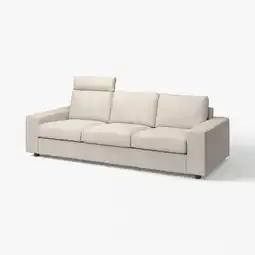 IKEA Vimle 3-seters sofa, med nakkestøtte med brede armlener/gunnared beige tilbud