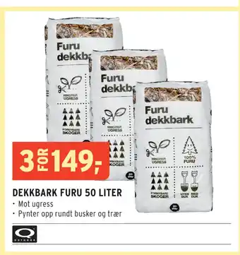 Montér DEKKBARK FURU 50 LITER tilbud