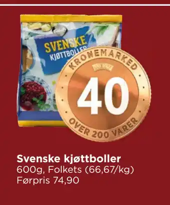 Meny Svenske kjøttboller tilbud