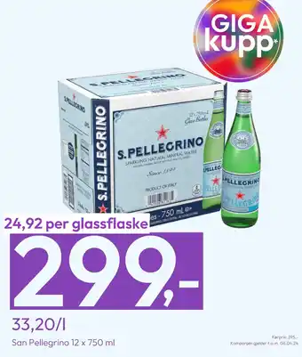 Gigaboks San Pellegrino 12 x 750 ml tilbud