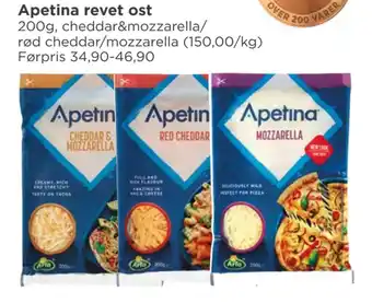 Meny Apetina revet ost tilbud