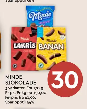 Coop Mega MINDE SJOKOLADE tilbud