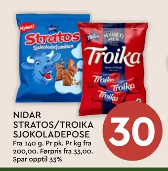 Coop Mega NIDAR STRATOS/TROIKA SJOKOLADEPOSE tilbud