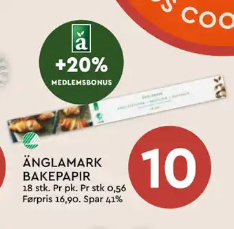 Coop Mega ÄNGLAMARK BAKEPAPIR tilbud