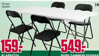 Europris BORD SAMMENLEGGBART tilbud