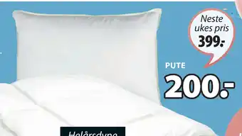 JYSK PUTE tilbud