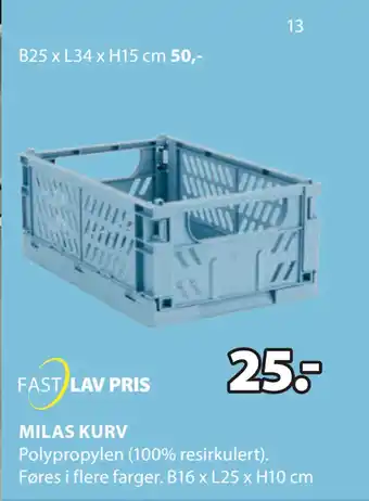 JYSK MILAS KURV tilbud