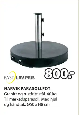JYSK NARVIK PARASOLLFOT tilbud