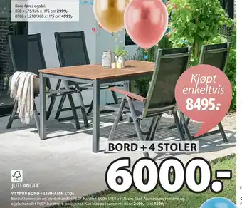 JYSK YTTRUP BORD + LIMHAMN STOL tilbud