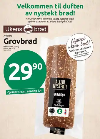 Joker Bakehuset mors grovbrød tilbud