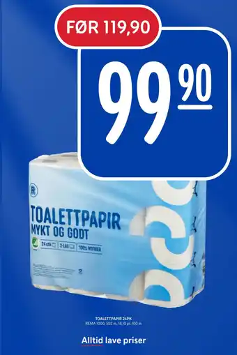 Rema 1000 TOALETTPAPIR 24PK tilbud