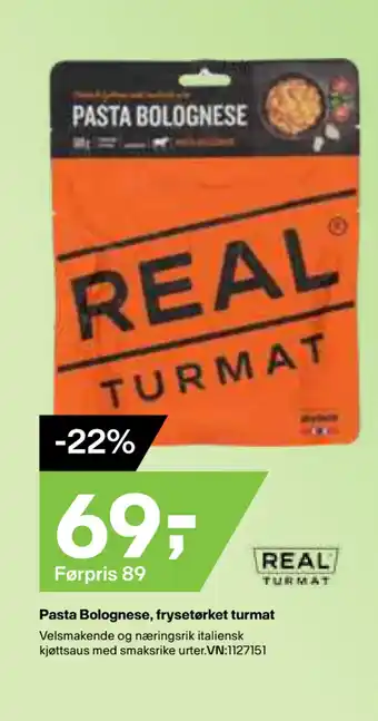 XXL Sport Pasta Bolognese, frysetørket turmat tilbud