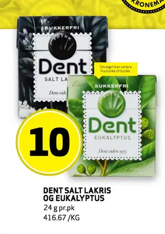 Bunnpris DENT SALT LAKRIS OG EUKALYPTUS tilbud