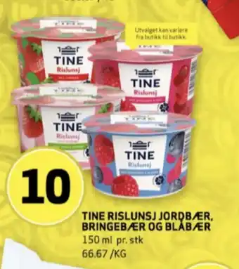 Bunnpris Tine rislunsj jordbær tilbud