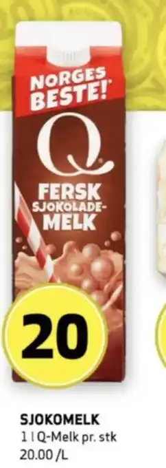 Bunnpris Q sjokolademelk tilbud