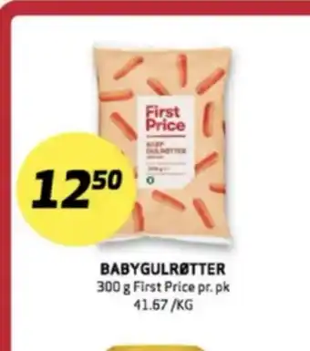 Bunnpris First price babygulrøtter tilbud