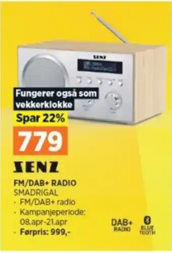 POWER FM/DAB+ RADIO SMADRIGAL tilbud