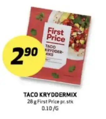 Bunnpris First price taco kryddermix tilbud