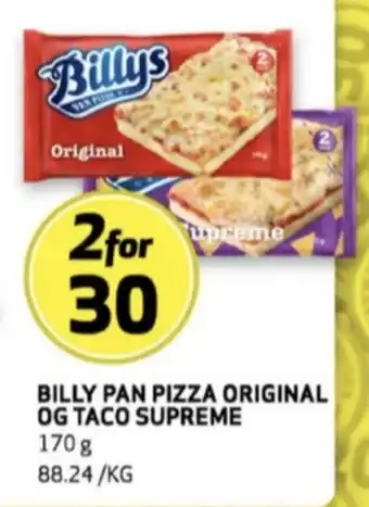 Bunnpris Billys pan pizza original tilbud