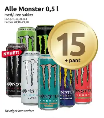 Joker Monster energy energidrikk tilbud