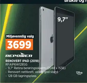 POWER RENOVERT IPAD (2018) tilbud