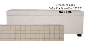 Kid Interiør Sengebenk natur 144 x 46 x 44 cm tilbud