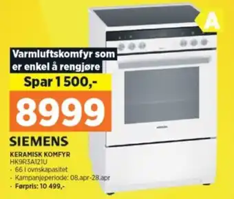 POWER KERAMISK KOMFYR HK9R3A121U tilbud