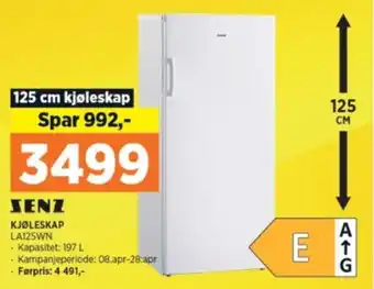 POWER KJØLESKAP LA125WN tilbud