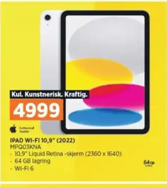 POWER IPAD WI-FI 10,9" (2022) MPQ03KNA tilbud