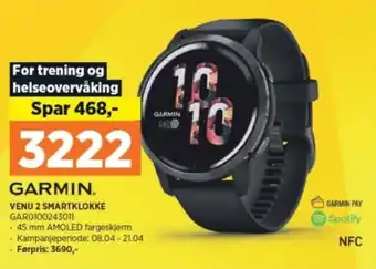 POWER VENU 2 SMARTKLOKKE tilbud