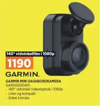 POWER GARMIN MINI DASHBORDKAMERA GAR100250410 tilbud