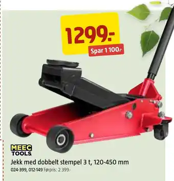 Jula Jekk med dobbelt stempel 3 t, 120-450 mm tilbud