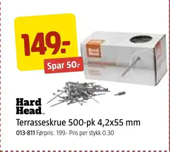 Jula Hard Head... Terrasseskrue 500-pk 4,2x55 mm tilbud