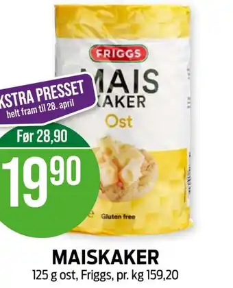 Kiwi MAISKAKER 125 g ost, Friggs, pr. kg 159,20 tilbud