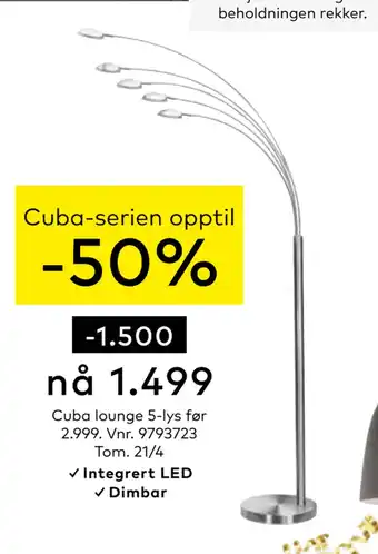 Skeidar Cuba lounge 5-lys tilbud