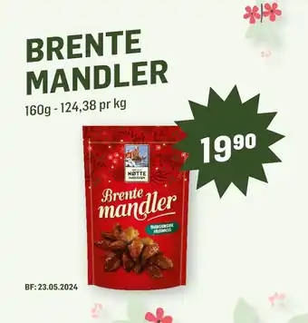 Holdbart BRENTE MANDLER tilbud