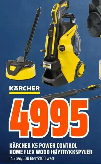 Obs Bygg KÄRCHER K5 POWER CONTROL HOME FLEX WOOD HØYTRYKKSPYLER tilbud