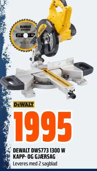 Obs Bygg DEWALT DWS773 1300 W KAPP- OG GJÆRSAG tilbud