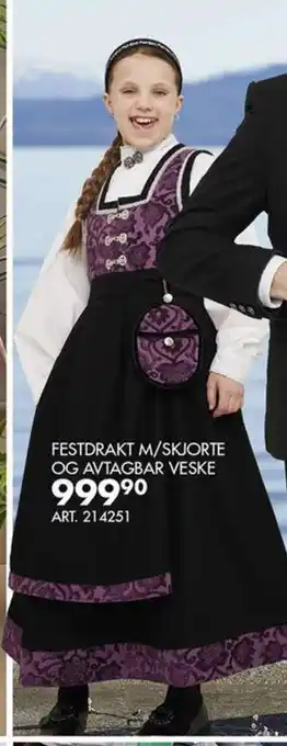 Sparkjøp FESTDRAKT M/SKJORTE OG AVTAGBAR VESKE tilbud