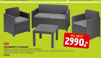 jem & fix LOUNGESETT ALABAMA tilbud