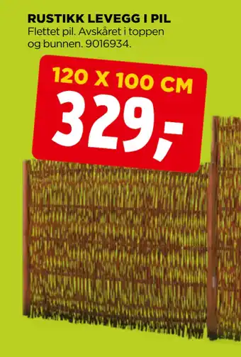 jem & fix RUSTIKK LEVEGG I PIL tilbud