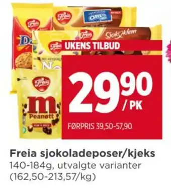 Meny Freia sjokoladeposer/kjeks tilbud
