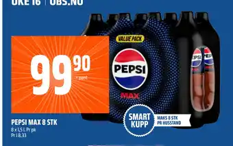 Coop Obs PEPSI MAX 8 STK tilbud