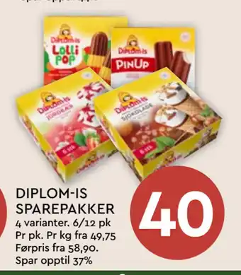 Coop Mega DIPLOM-IS SPAREPAKKER tilbud