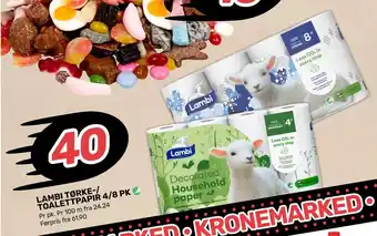 LAMBI TØRKE-/TOALETTPAPIR 4/8 PK