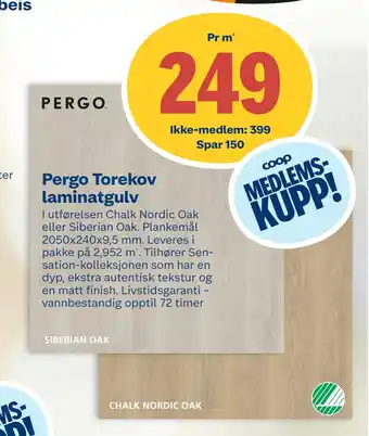 Coop Byggmix Pergo Torekov laminatgulv tilbud